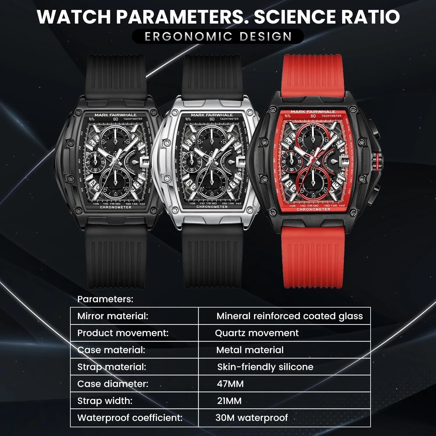 Mark Fairwhale Tonneau Chronograph Watch