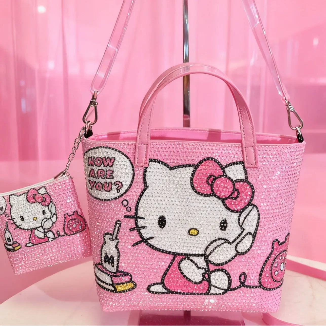 Sanrio Rhinestone-Print Hello Kitty Bag