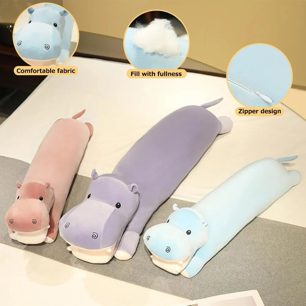 Hug Buddy Hippo Plush Pillow