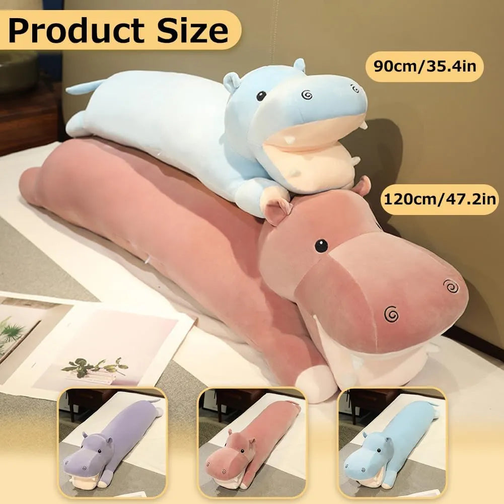 Hug Buddy Hippo Plush Pillow