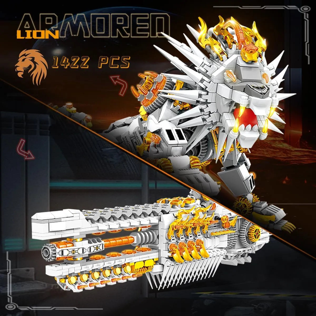 KAZI Mechanical Lion Building Blocks (1422 Pcs)