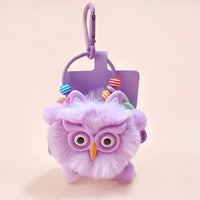 Owl Puff Ball Pom Pom Plush Keychain