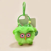 Owl Puff Ball Pom Pom Plush Keychain