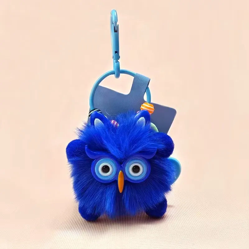 Owl Puff Ball Pom Pom Plush Keychain