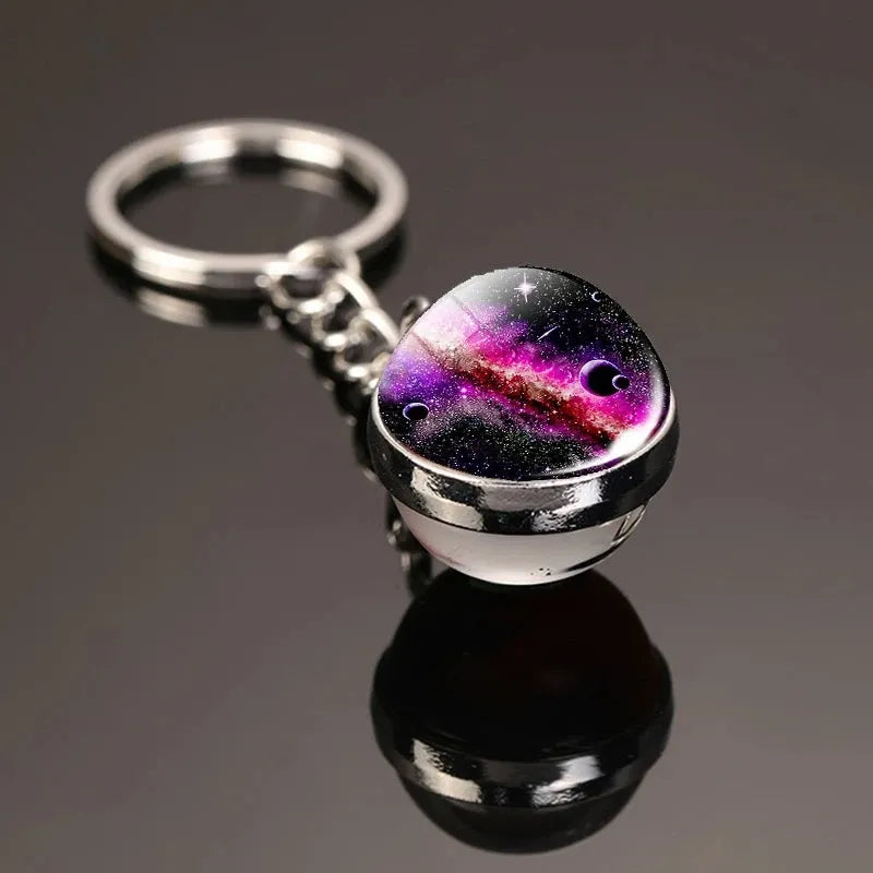 Galactic Solar System Ball Keychain