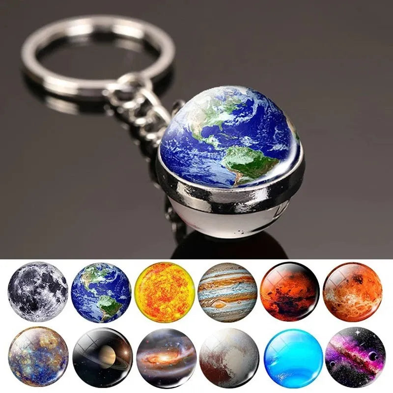 Galactic Solar System Ball Keychain