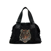 Dazzling Rhinestone Tiger Duffel Tote