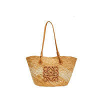 LOVE Anagram Raffia Straw Basket Tote