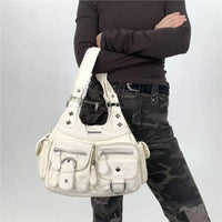 Vintage Y2K Washed Faux Leather Grunge Bag