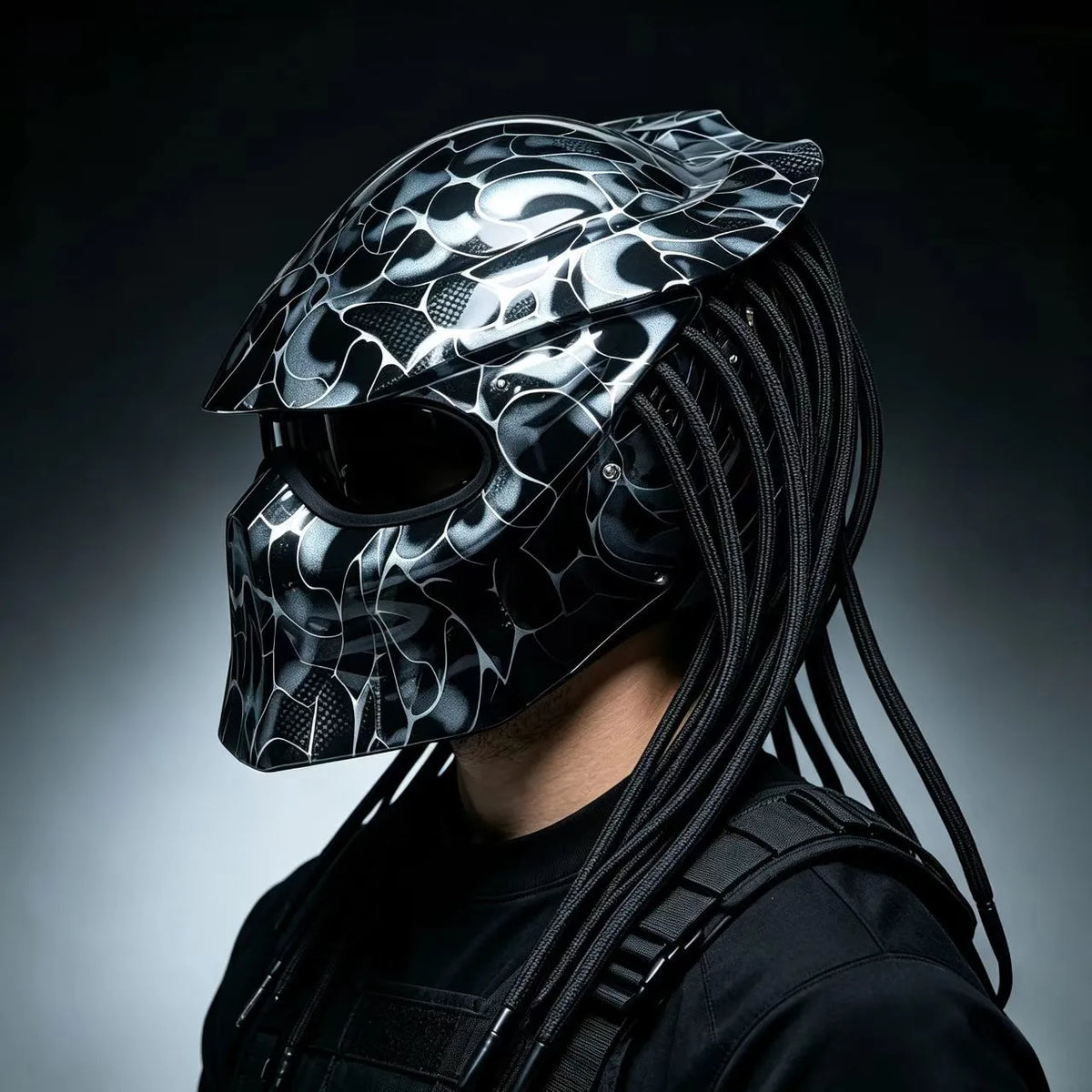 Yautja Berserker Dreadlock Motorcycle Helmet