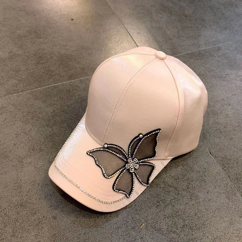 Shimmer Satin Butterfly Pavé Crystal Cap