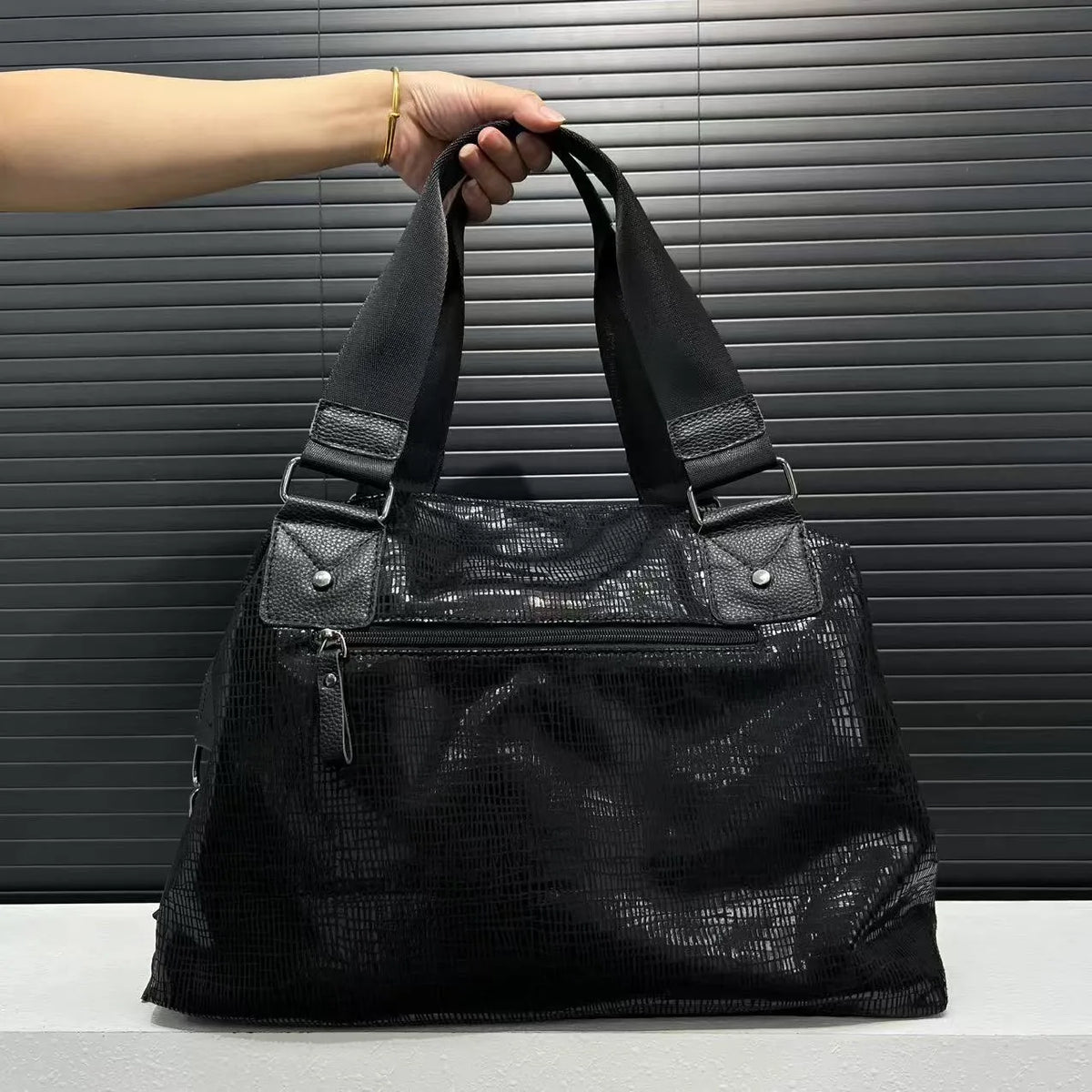Dazzling Rhinestone Tiger Duffel Tote