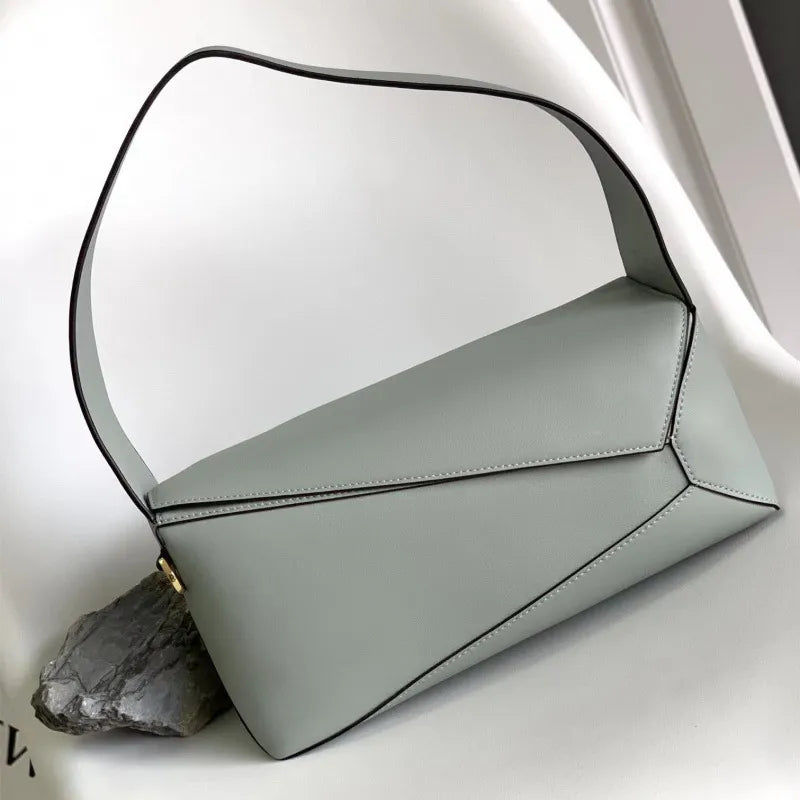 LOVE Puzzle Edge Leather Baguette Shoulder Bag