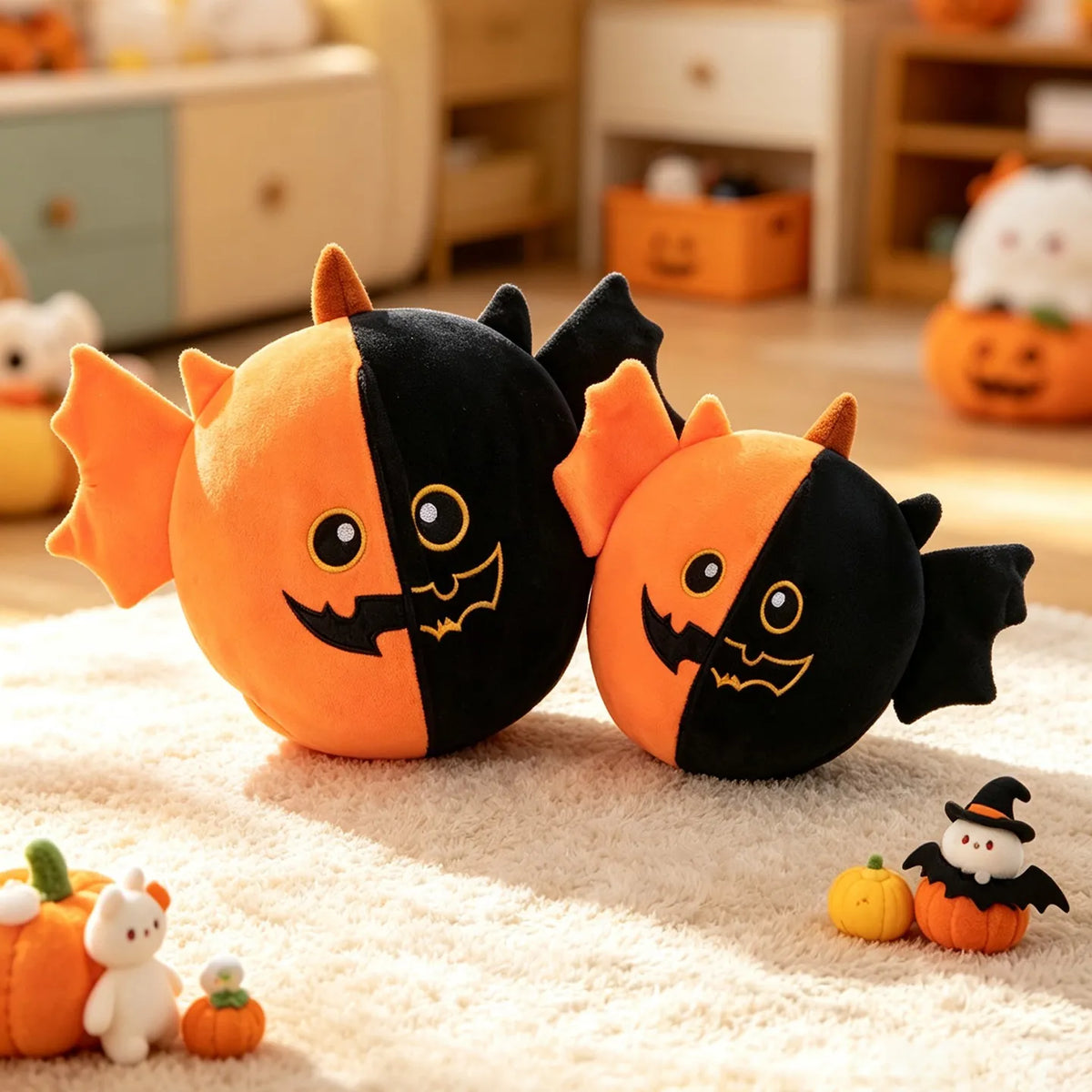 Pumpkin Bat Reversible Bunny Plush