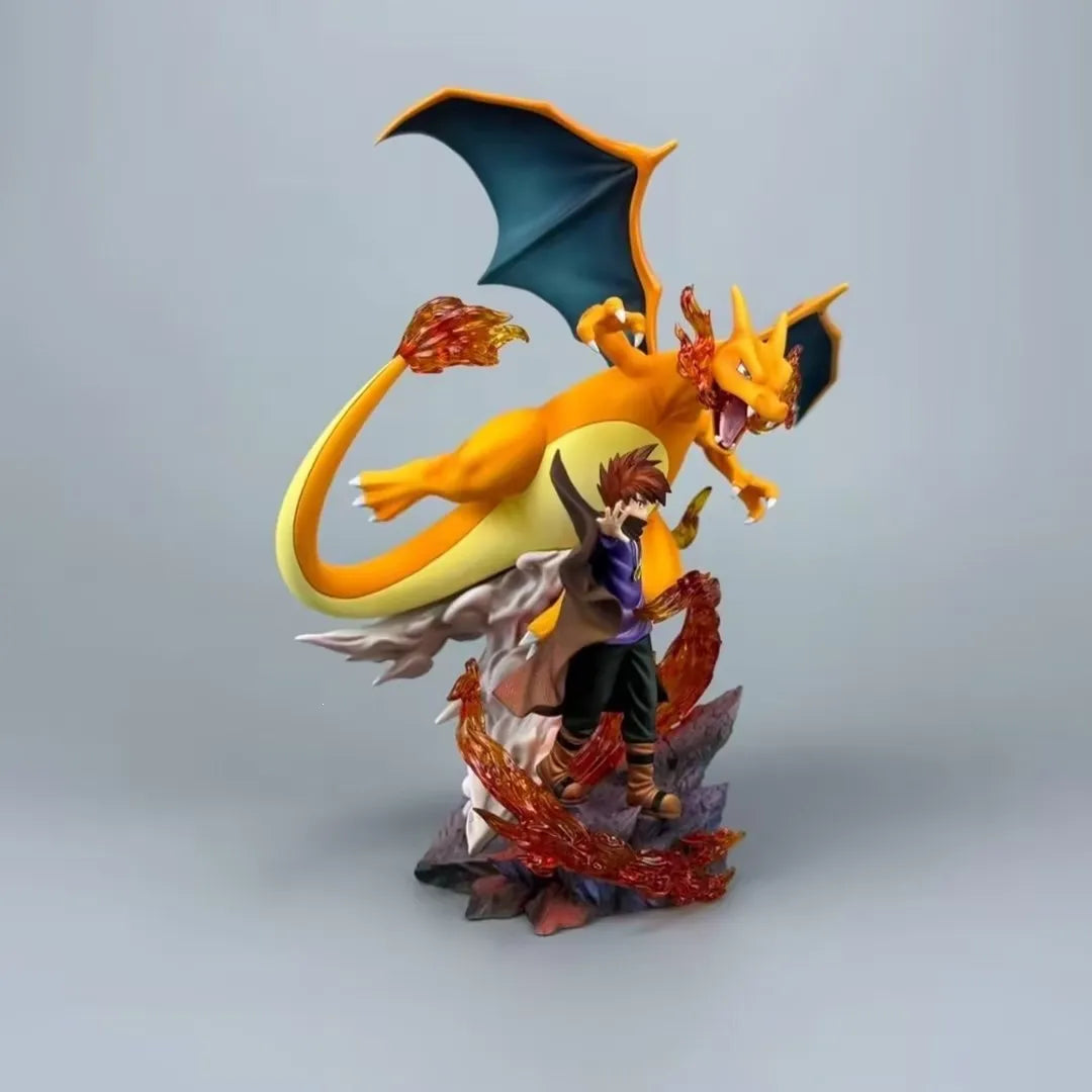 Pokémon Champion Blue & Charizard Flaming Statue