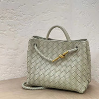 BotVena Andiamo Woven Leather Knot Tote Handbag