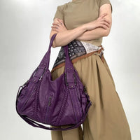 Vintage Washed Slouchy Hobo Shoulder Bag
