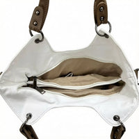Bohemian Dual-Tone Slouchy Hobo Shoulder Bag