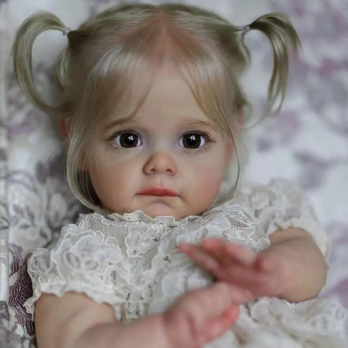 Blonde Pigtails Reborn Toddler Keepsake Doll