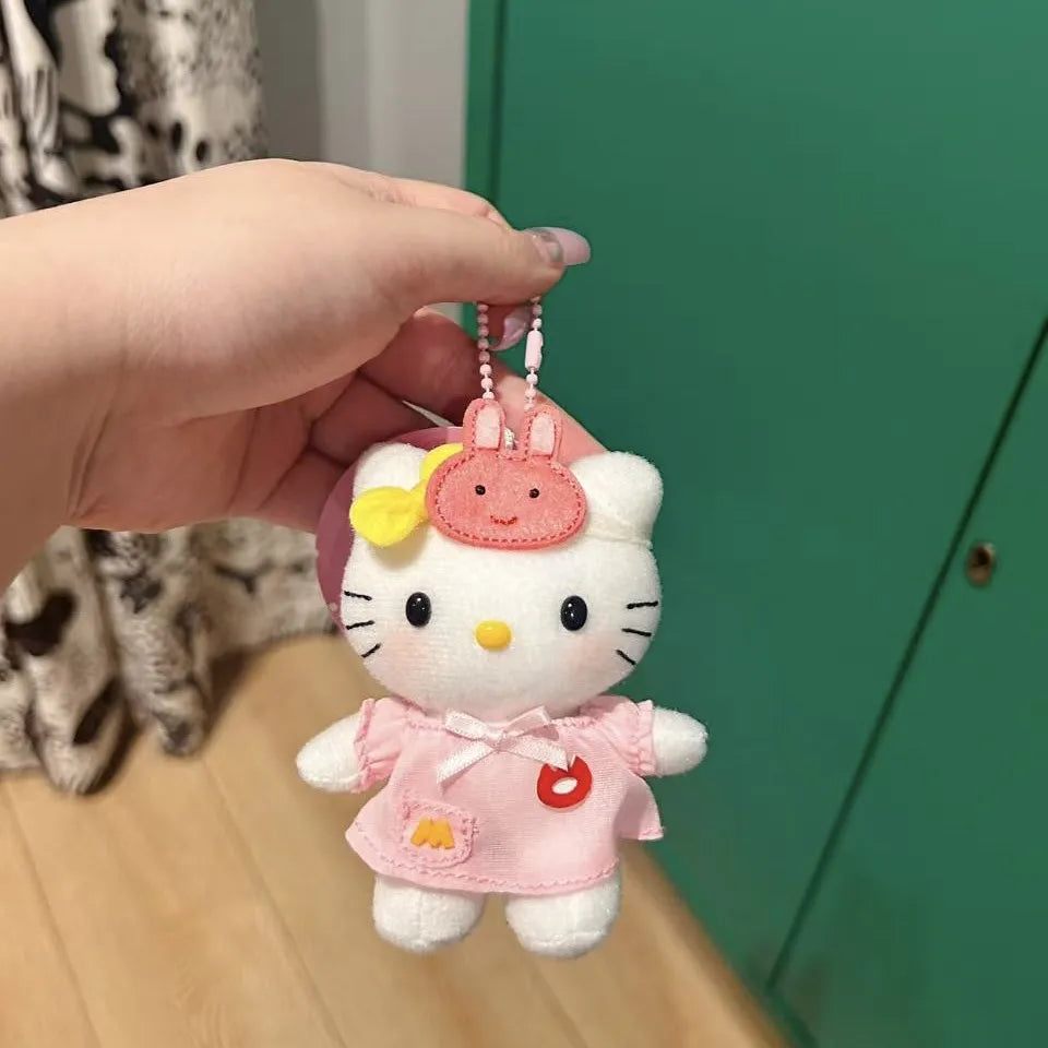 Hello Kitty Pajama Slumber Mask Plush Keychain