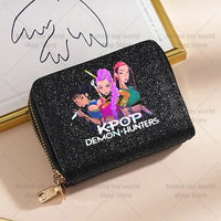 K-Pop Demon Hunters Glitter Compact Zipper Wallet
