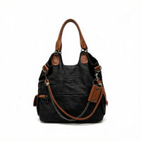 Bohemian Dual-Tone Slouchy Hobo Shoulder Bag