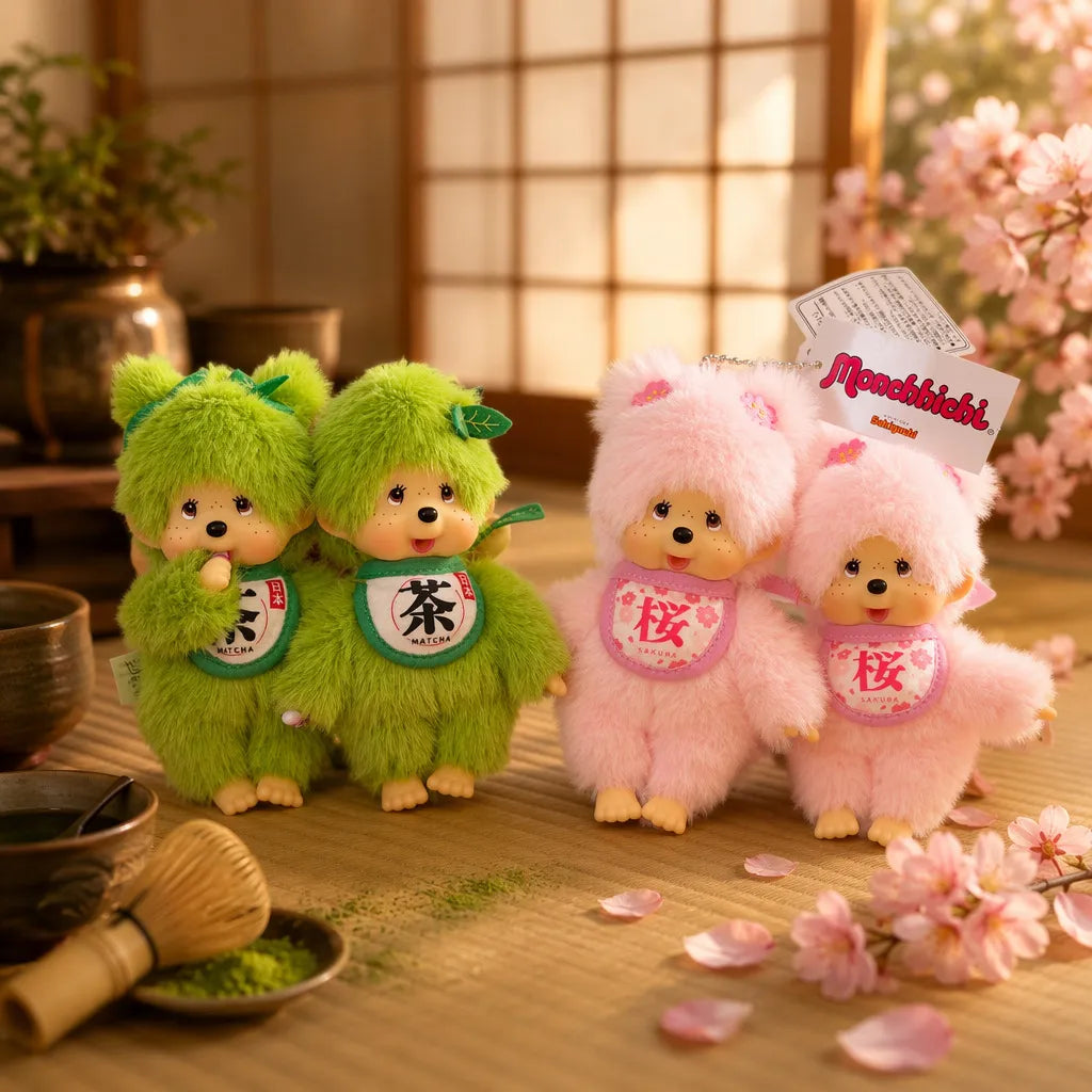 Monchhichi Japanese Botanical Heritage Plush Keychain