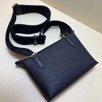 Horse Carriage Perforated Grain Leather Pouch