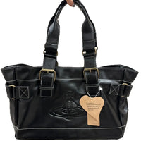 VW Accord Black Vegan Leather Buckled Bag