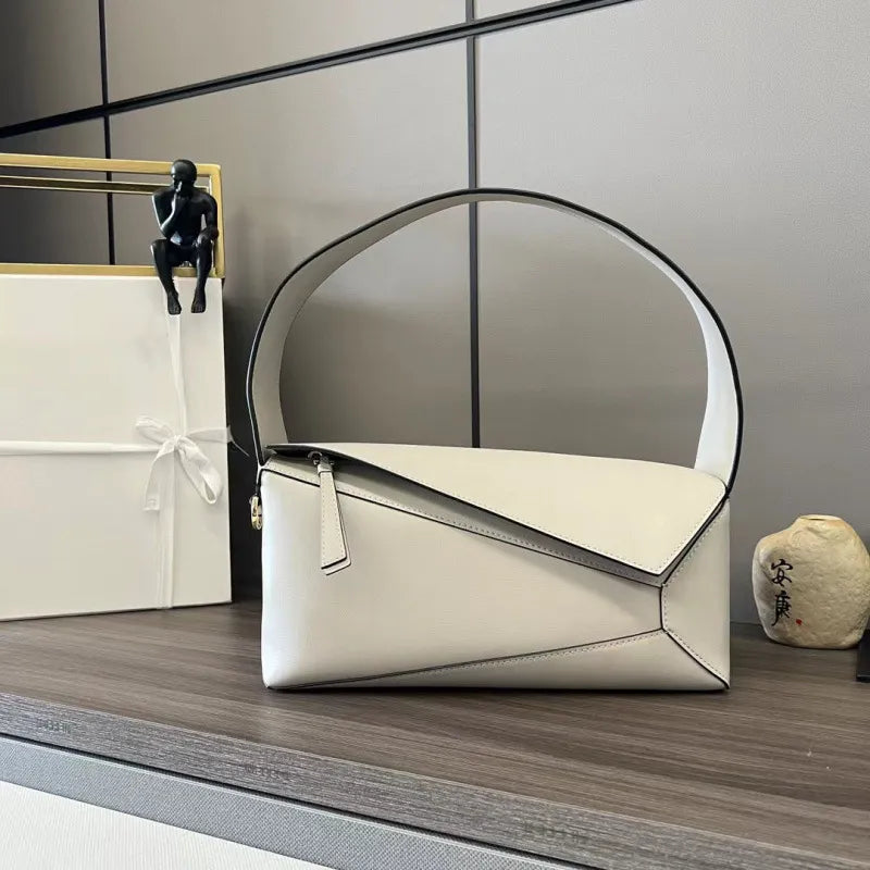 LOVE Puzzle Edge Leather Baguette Shoulder Bag