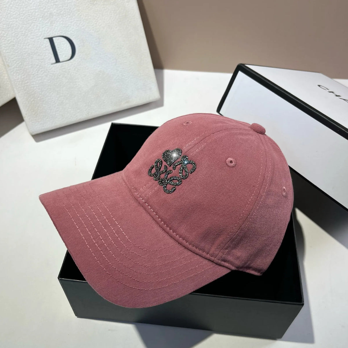Love Anagram Suede Baseball Cap