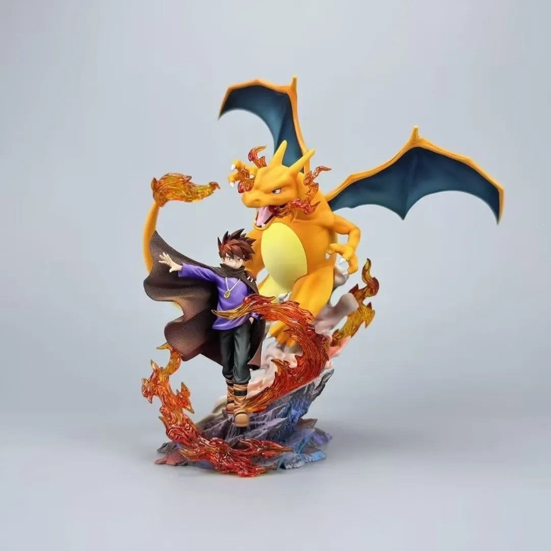 Pokémon Champion Blue & Charizard Flaming Statue