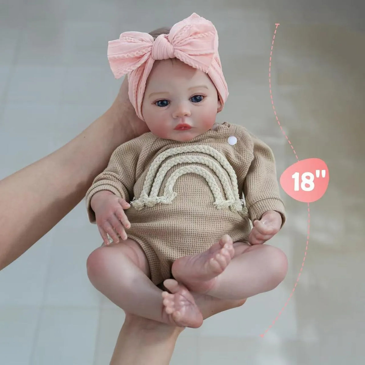 Boho Rainbow Knitted Reborn Artisan Nursery Doll