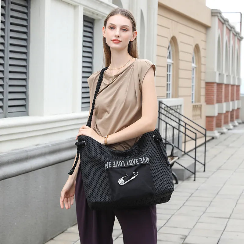 Urban Punk Breathable Mesh Slouchy Hobo Bag