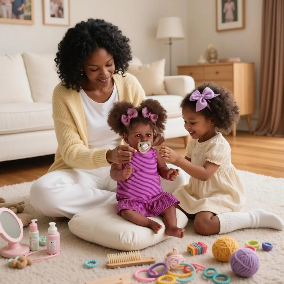 Afro-Puffs Reborn Baby Girl Heirloom Doll