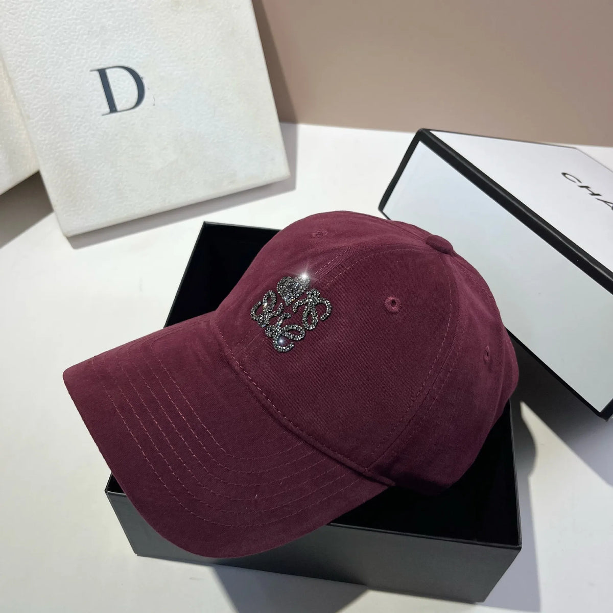 Love Anagram Suede Baseball Cap