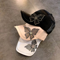 Shimmer Satin Butterfly Pavé Crystal Cap