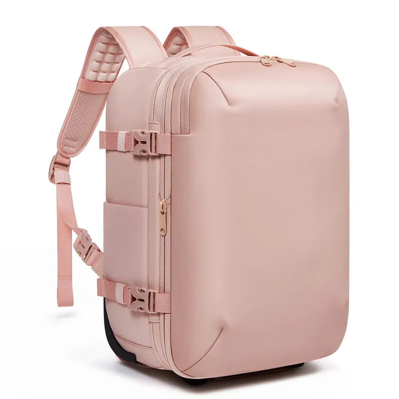 Pastel Blush Multi-Compartment Expandable Backpack