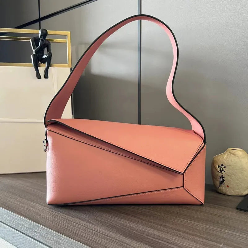 LOVE Puzzle Edge Leather Baguette Shoulder Bag