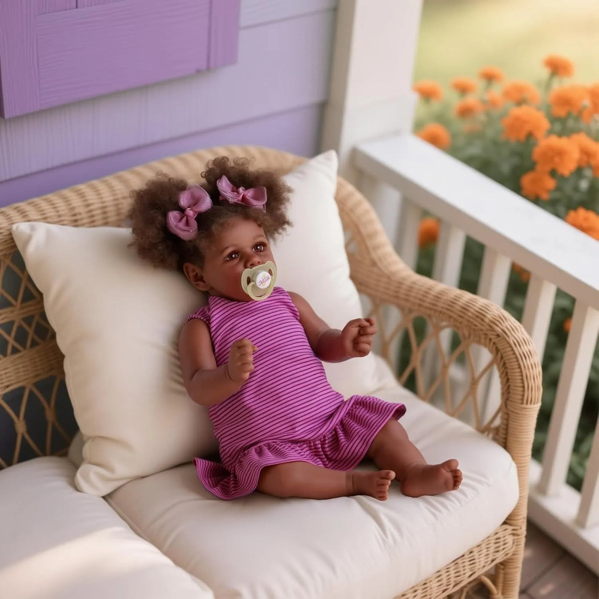 Afro-Puffs Reborn Baby Girl Heirloom Doll