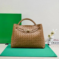 BotVena Andiamo Woven Leather Knot Tote Handbag