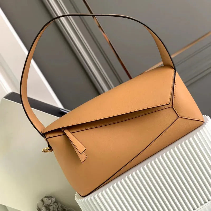 LOVE Puzzle Edge Leather Baguette Shoulder Bag