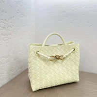 BotVena Andiamo Woven Leather Knot Tote Handbag