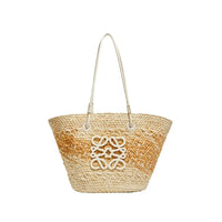 LOVE Anagram Raffia Straw Basket Tote
