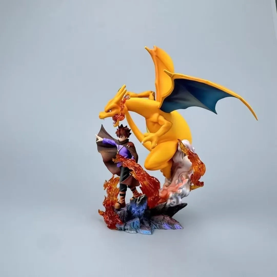 Pokémon Champion Blue & Charizard Flaming Statue