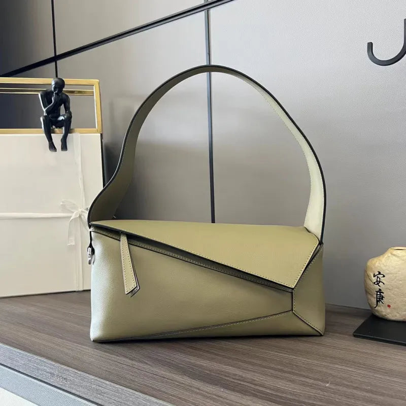 LOVE Puzzle Edge Leather Baguette Shoulder Bag