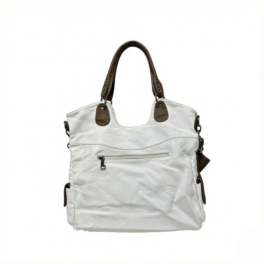 Bohemian Dual-Tone Slouchy Hobo Shoulder Bag