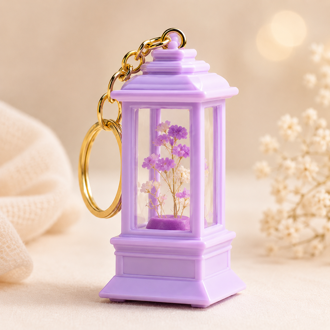 Enchanted Bloom Lantern 3D Keychain