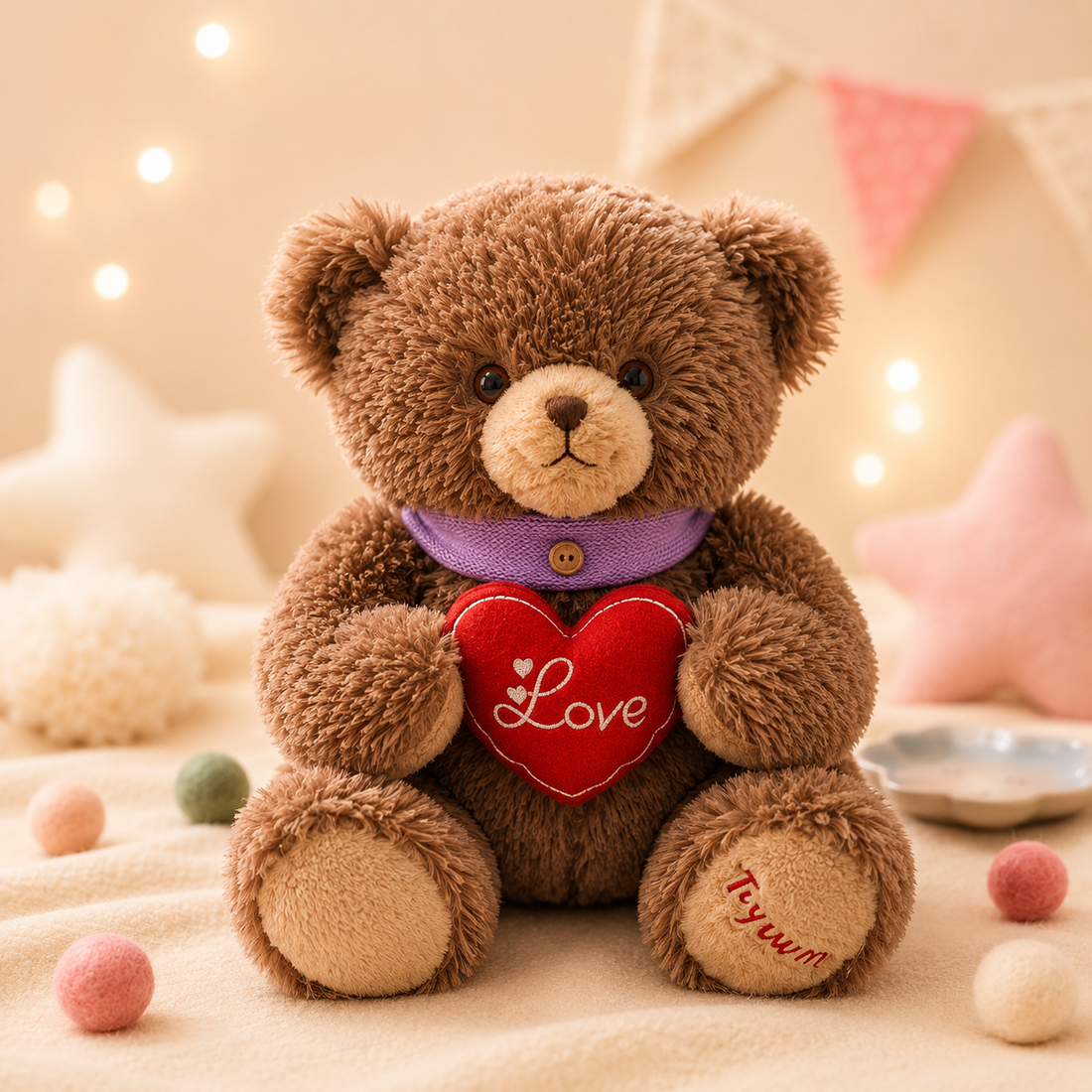 Cuddle Boba Heart Teddy Plush (30 cm)