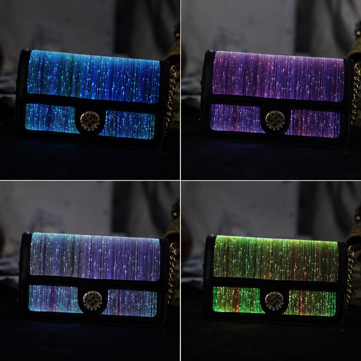 Luminous Fiber Optic Chain Sling Bag